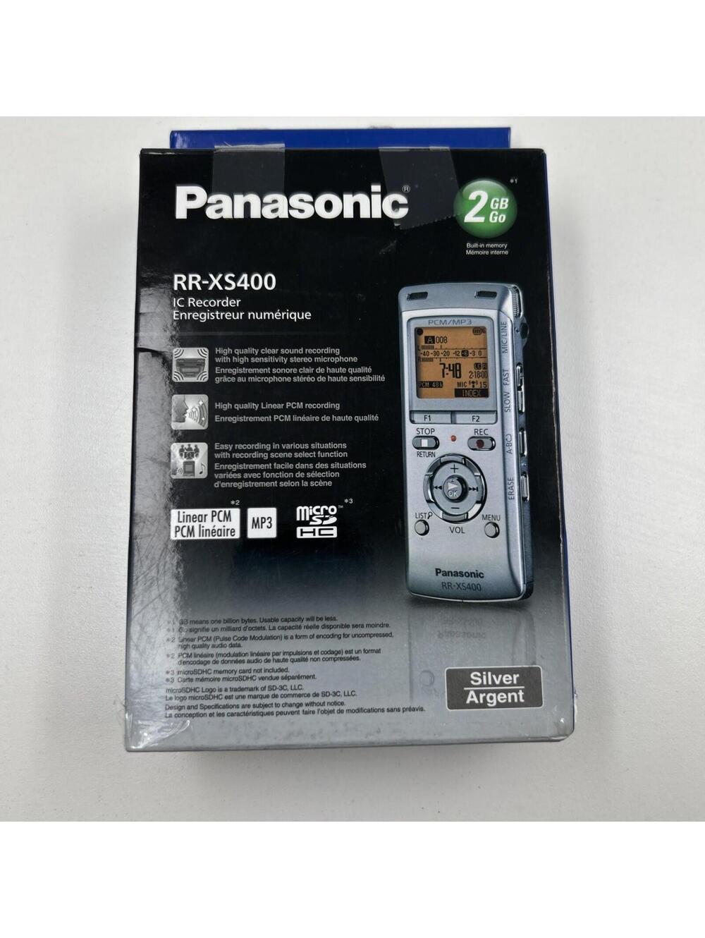 Panasonic RR-XS400 Compact IC Digital Voice Recorder Silver In Box